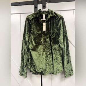 Anthropologie Velvet Button up